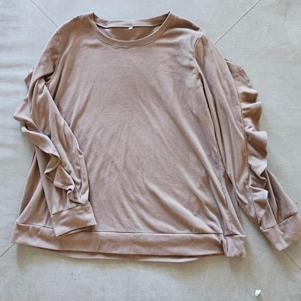 Sweater With Ruffles On The Sleeves